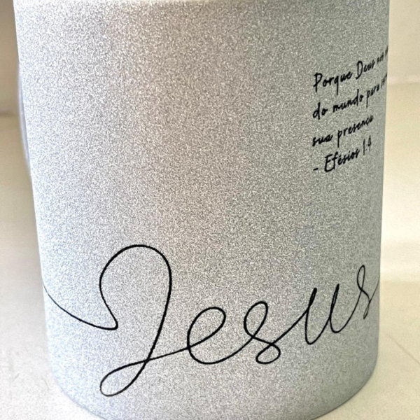 caneca glitter coleção Jesus