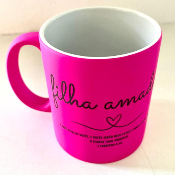 caneca neon coleção filha amada